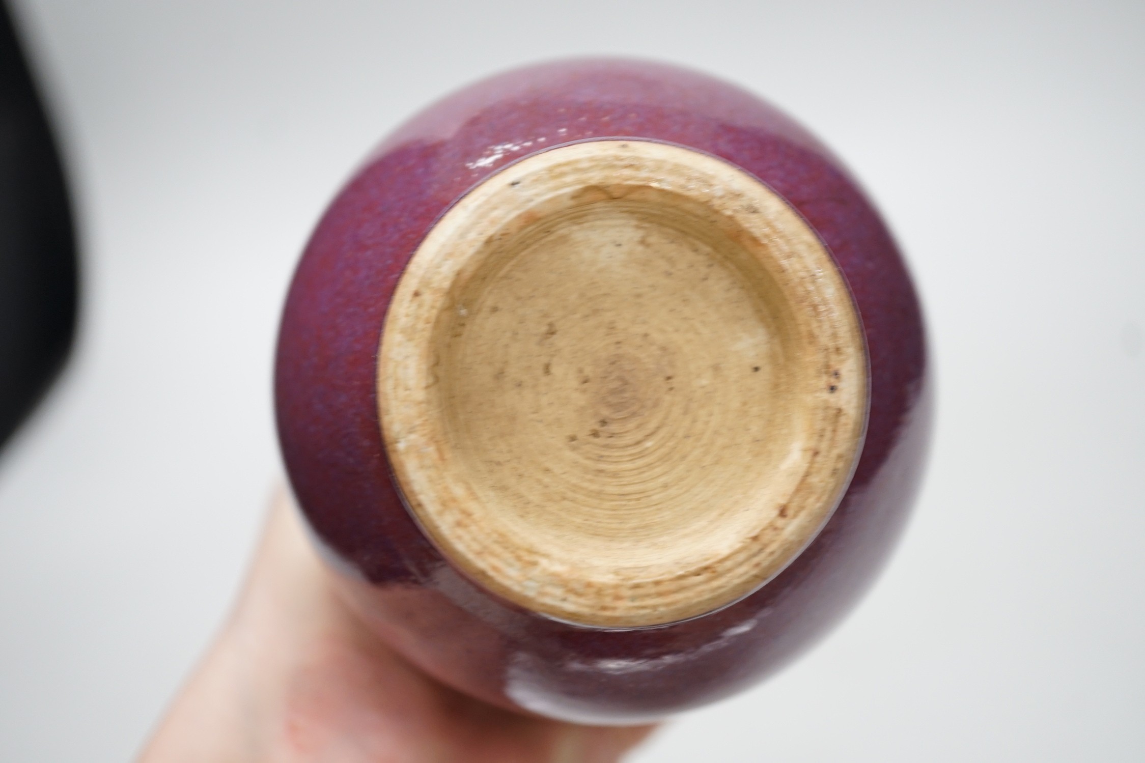 A Chinese crimson-glazed vase, 20cm
